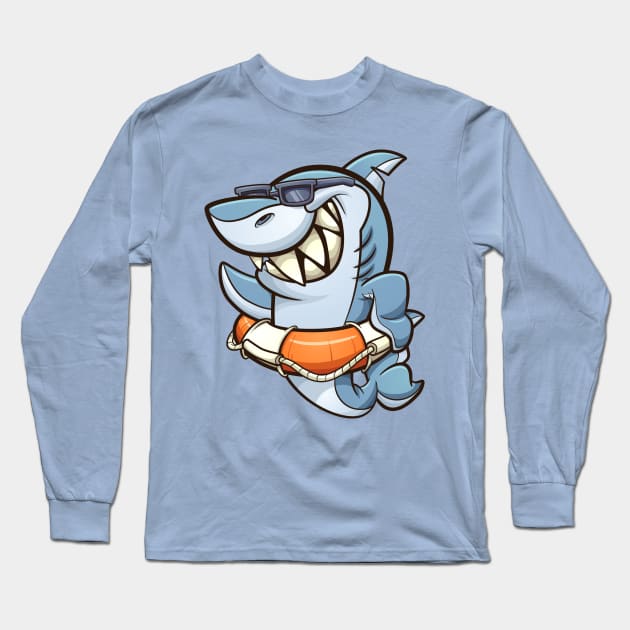 Lifesaver shark Long Sleeve T-Shirt by memoangeles